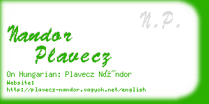 nandor plavecz business card